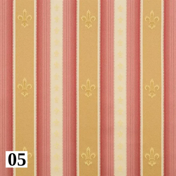 Stylowa tkanina ALEXANDRIA 05 w złoto-różowo-beżowe pasy