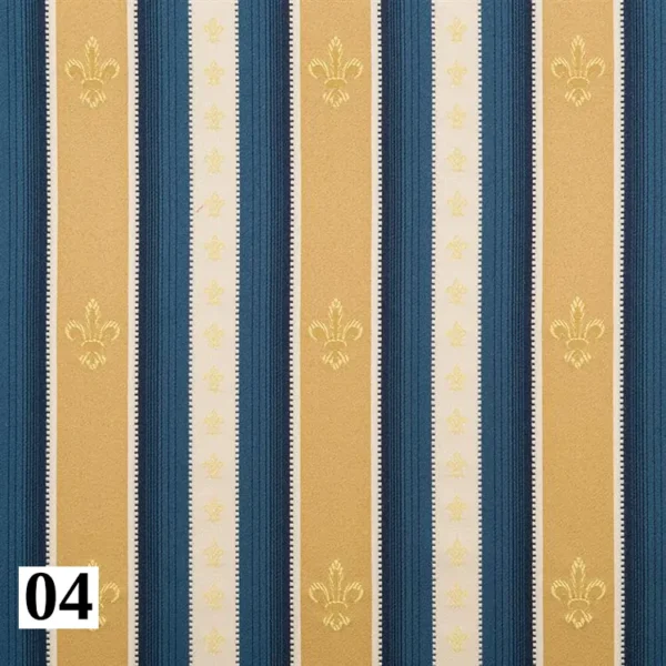 Stylowa tkanina ALEXANDRIA 04 w złoto niebieskie pasy