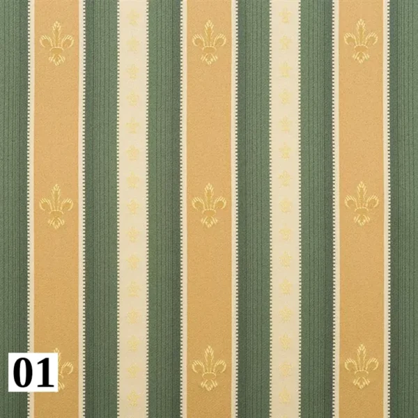 Stylowa tkanina ALEXANDRIA 01 w złoto-zielone pasy